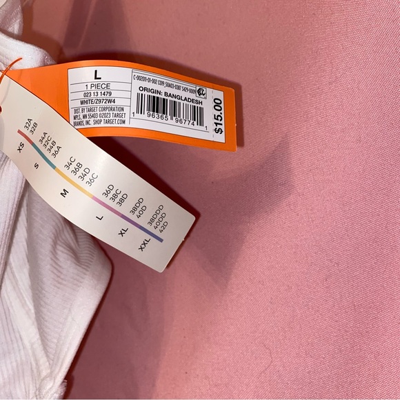 White Corset Tank Top Crop Boning Cotton Large 36D 38C 38D Target Colsie - Picture 4 of 7